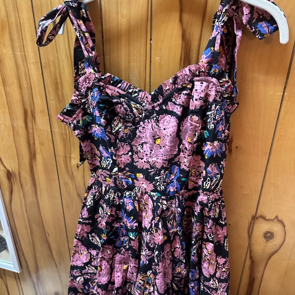 Cleobella dress purple floral tie straps (small) - Picture 3 of 3